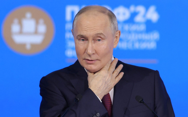 Prezydent Rosji Władimir Putin podczas wystąpienia na forum gospodarczym w Petersburgu