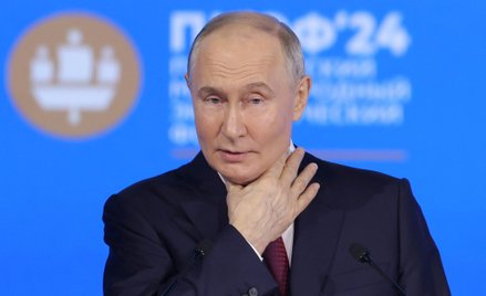 Prezydent Rosji Władimir Putin podczas wystąpienia na forum gospodarczym w Petersburgu