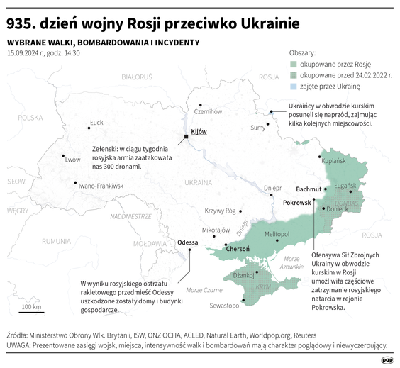 Tak wyglądała sytuacja na froncie w 935 dniu wojny