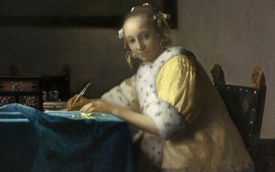 "Kobieta pisząca list"> Jan Vermeer, 1665