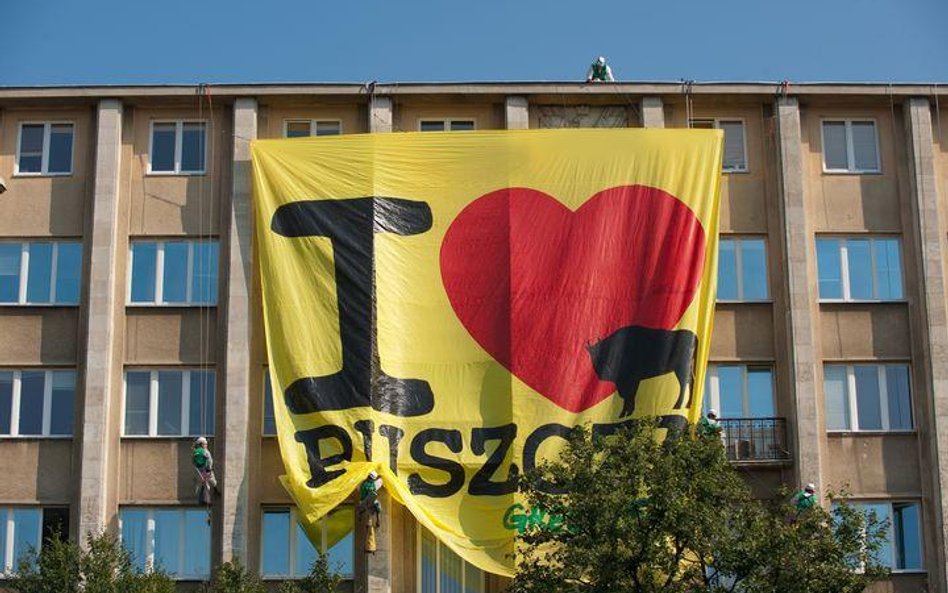 Aktywiści z Greenpeace w 2010 powiesili wielki baner na budynku Ministerstwa Środowiska