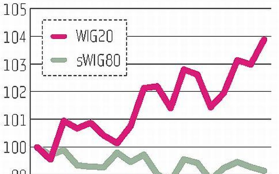 WIG20 bije rekordy, małe spółki słabną