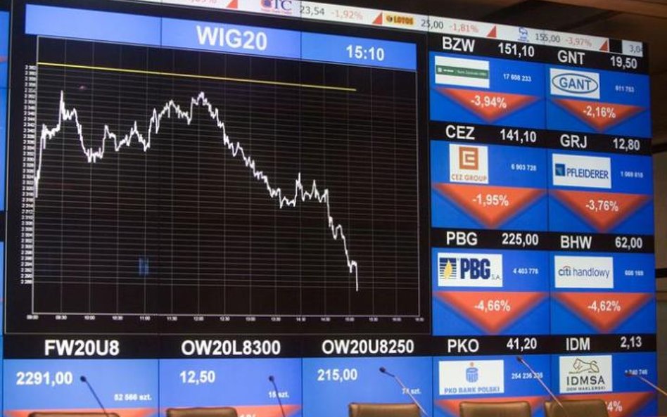 Giełdy. W Warszawie najgorsza sesja od dwóch lat