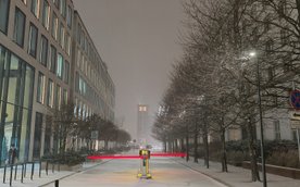 Widok z Chmielnej w kierunku Wojskowych Zakładów Kartograficznych