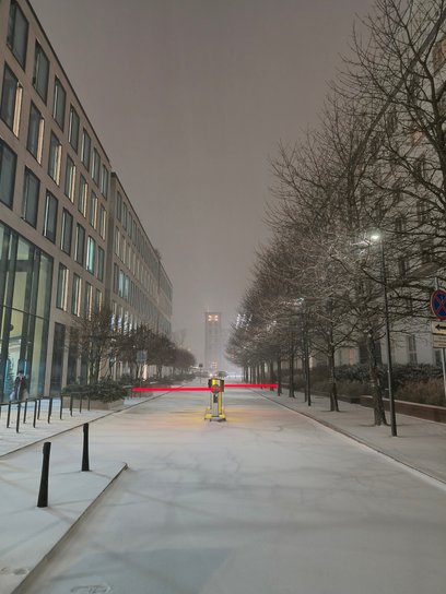 Widok z Chmielnej w kierunku Wojskowych Zakładów Kartograficznych