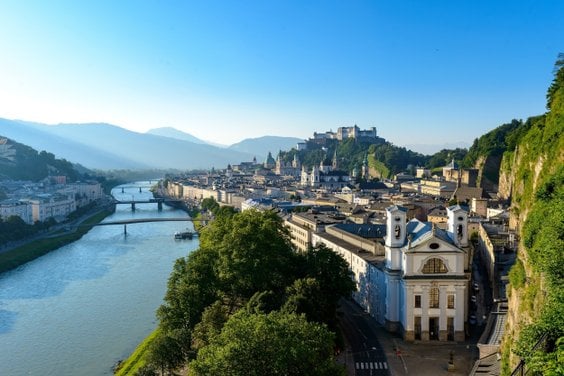 Panorama Salzburga z góry Mönchsberg, fot. Tourismus Salzburg GmbH