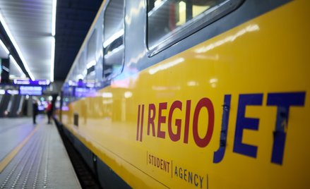 Pociąg RegioJet na Dworcu Zachodnim w Warszawie