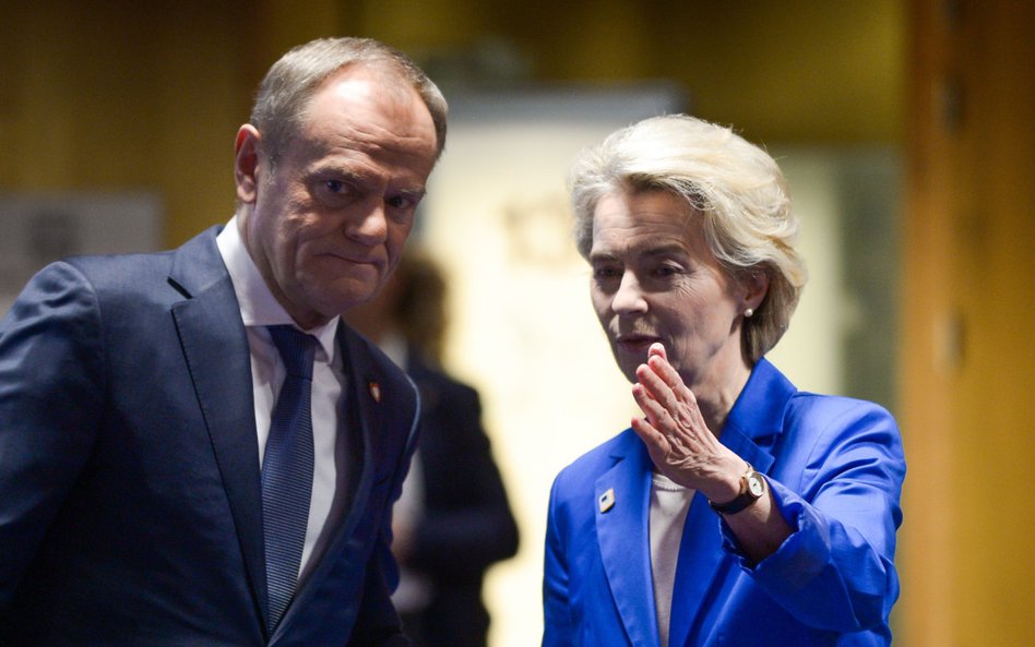 Premier Donald Tusk oraz przewodnicząca Komisji Europejskiej Ursula von der Leyen