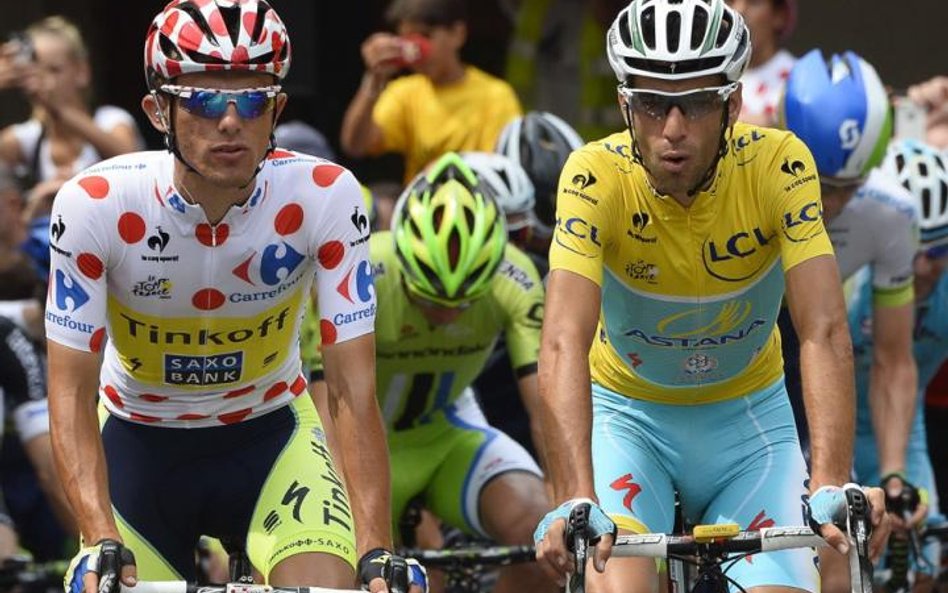 Vincenzo Nibali (z prawej) i Rafał Majka. Dwaj bohaterowie wyścigu – włoski i polski