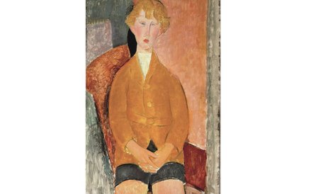 Chłopiec w krótkich spodenkach, ok. 1918