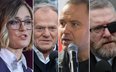 Magdalena Biejat, Donald Tusk, Karol Nawrocki, Grzegorz Braun