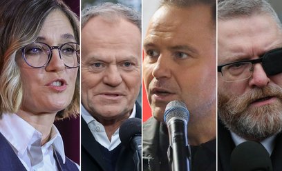 Magdalena Biejat, Donald Tusk, Karol Nawrocki, Grzegorz Braun