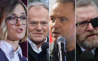 Magdalena Biejat, Donald Tusk, Karol Nawrocki, Grzegorz Braun