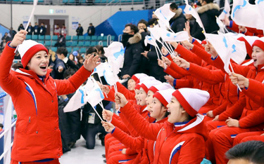 Kibice z Korei Północnej podczas igrzysk w Pjongczangu