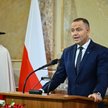 Karol Nawrocki  podczas spotkania z członkami Szwajcarskiej Rady Federalnej w siedzibie Parlamentu K