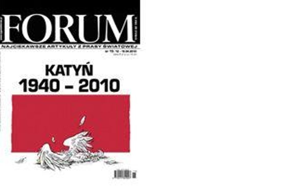 Okładka tygodnika "Forum". Nr 15/2010. Sprzedaż tygodnika publikującego przedruki z prasy zagraniczn