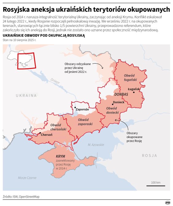 Ukraińskie obwody pod rosyjską okupacją