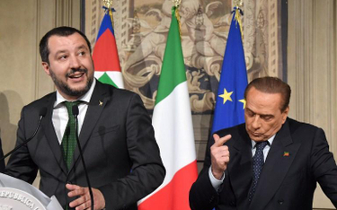 Lider Ligi Północnej Matteo Salvini i Silvio Berlusconi