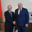 Prezydent Rosji Władimir Putin i przywódca Białorusi Aleksander Łukaszenko na spotkaniu w Sankt Pete