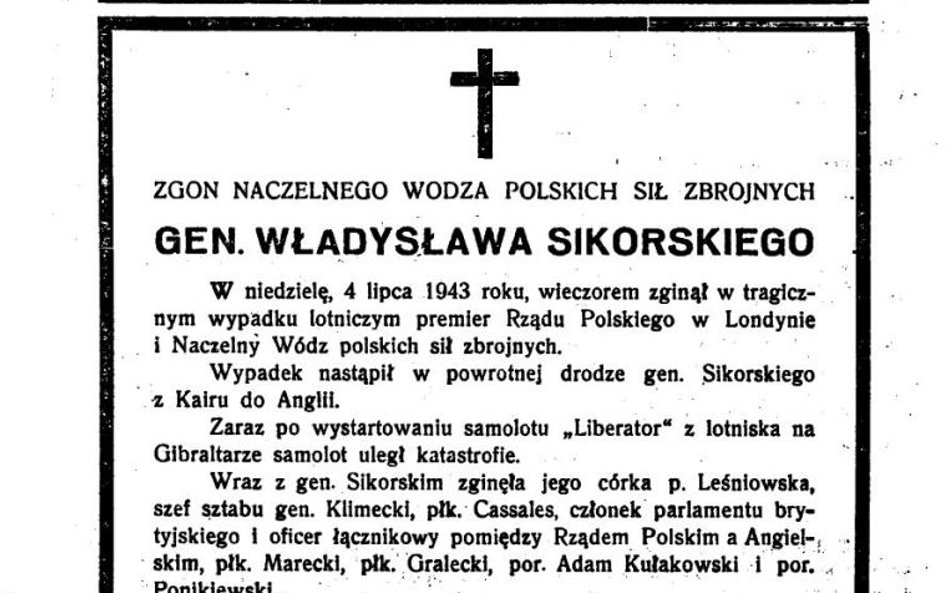 1943: Śmierć w Gibraltarze i w pętach bestialstwa