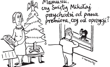 Komentarz rysunkowy. Św. Mikołaj od premiera czy opozycji?
