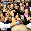 Pablo Iglesia, sekretarz generalny partii Podemos podczas konferencji w Barcelonie w grudniu 2014 ro
