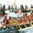 Elżbieta II podczas wizyty w Tuvalu, państwie archipelagu na Oceanie Spokojnym i dawnej kolonii bryt