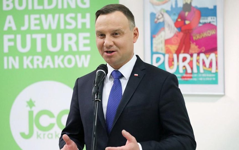 Prezydent Andrzej Duda wziął udział w spotkaniu w Centrum Społeczności Żydowskiej w Krakowie