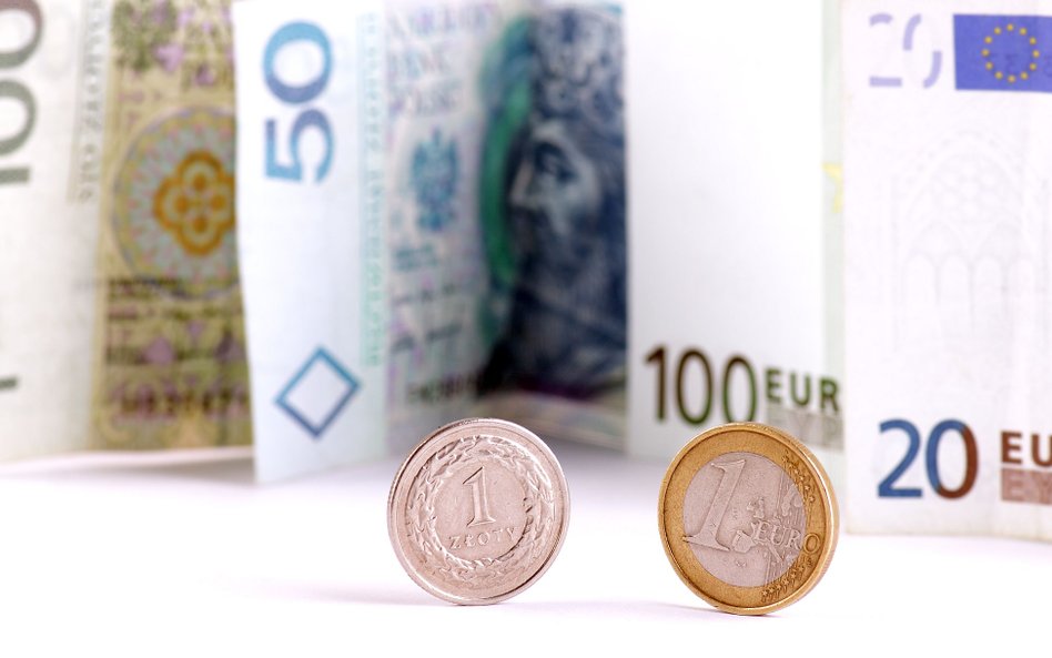 Euro i złoty toną po słabych danych
