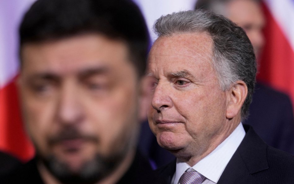 Steve Witkoff. Na pierwszym planie Wołodymyr Zełenski