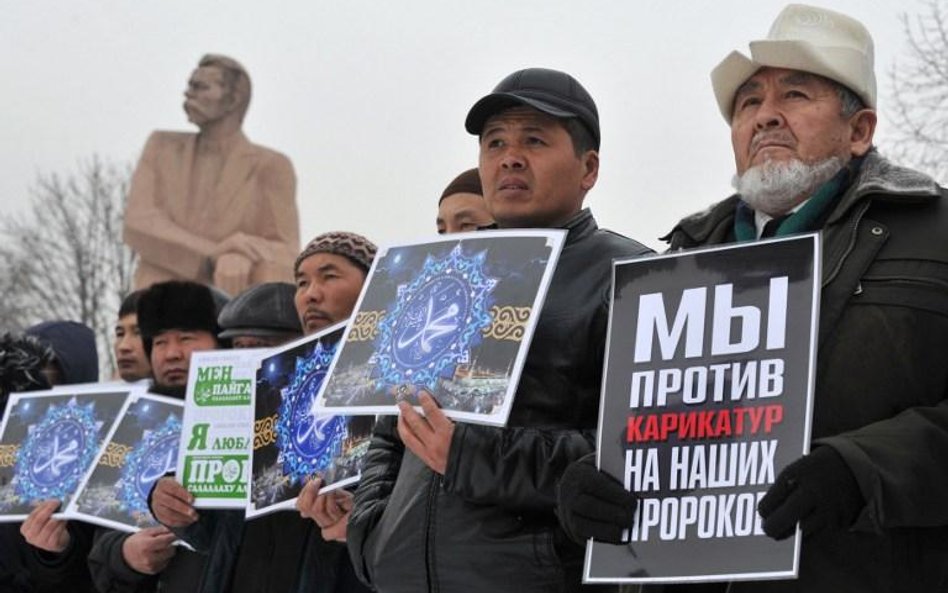Protesty przeciwko obrażaniu uczuć muzułmanów przez "Charlie Hebdo" odbyły się m.in. w Kirgistanie