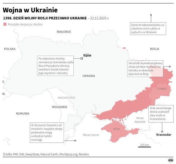 Tak wyglądała sytuacja na Ukrainie w 1398 dniu wojny