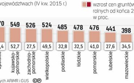 Jak zmieniły się ceny pól w poszczególnych województwach