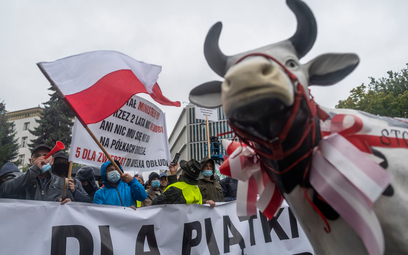 We wtorek przeciwko tzw. piątce dla zwierząt protestowali w Warszawie rolnicy