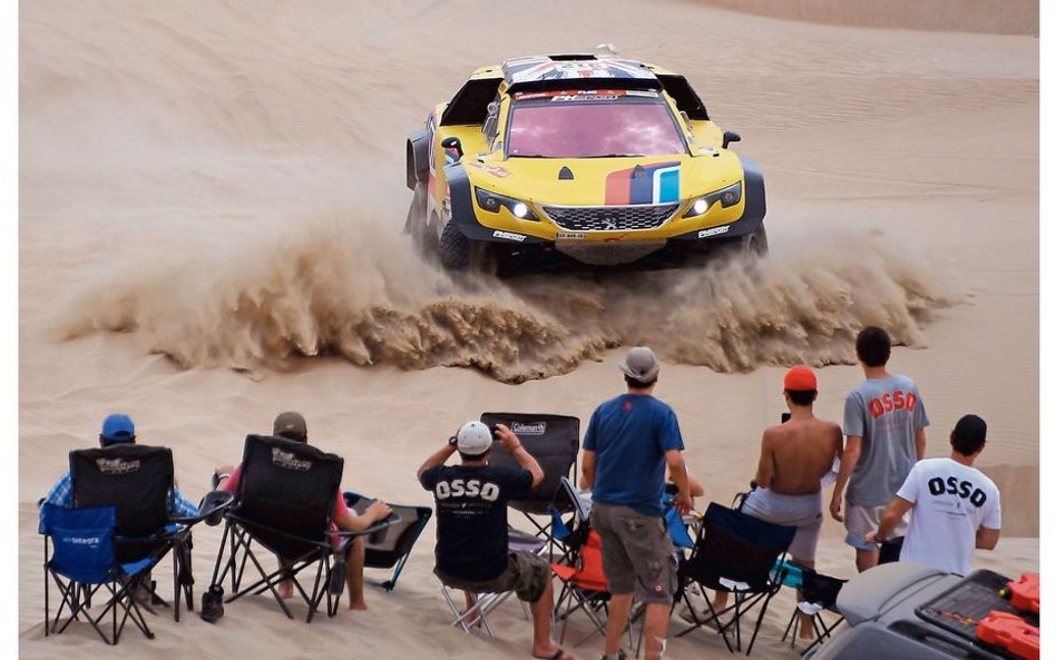 Harry Hunt z zespołu Peugeota podczas pierwszego etapu rajdu Dakar 2019, Peru