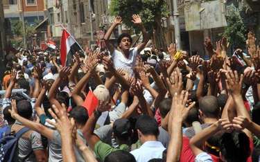 Demonstracja poparcia dla Bractwa Muzułmańskiego, jaka przeszła ulicami Kairu 3 lipca 2014 r.