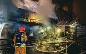 Akcja gaszenia pożaru na Bakalarskiej trwała pięć godzin