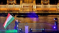 Peter Magyar – lider partii Tisza – w Budapeszcie.