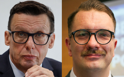 Poseł Marek Ast (numer 1 na liście PiS w okręgu lubuskim) i poseł Łukasz Mejza (numer 11)