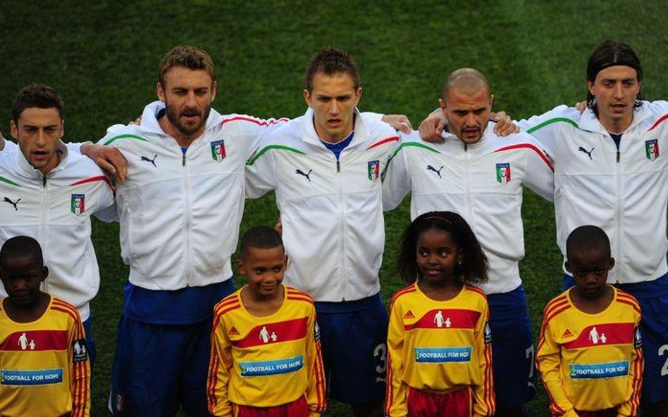 Włoscy piłkarze przed meczem z Nową Zelandią