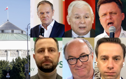 Donald Tusk, Jarosław Kaczyński, Szymon Hołownia, Władysław Kosiniak-Kamysz, Włodzimierz Czarzasty, 