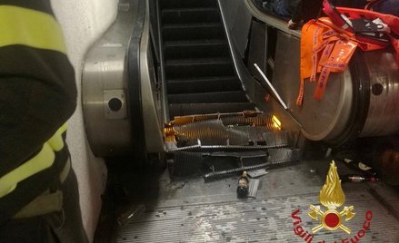 Zawaliły się schody na stacji metra w Rzymie. Kibice w szpitalu