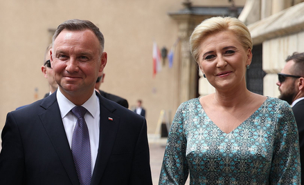 Prezydent RP Andrzej Duda z małżonką Agatą Kornhauser-Dudą na Wawelu w Krakowie