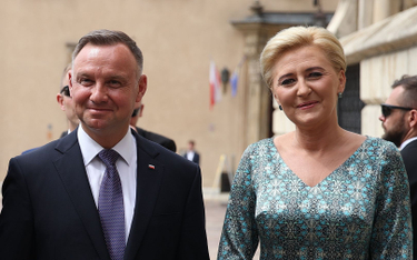 Prezydent RP Andrzej Duda z małżonką Agatą Kornhauser-Dudą na Wawelu w Krakowie