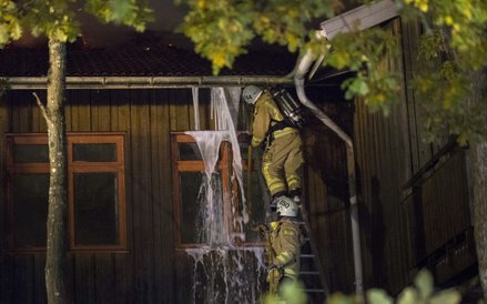 Pożar w ośrodku dla uchodźców w Kungsbacka, na południe od Goteborg