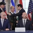 Sekretarz stanu USA Rubio, doradca Departamentu Stanu Holler, ambasador Izraela w USA Leiter i ambas