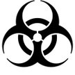 Międzynarodowy symbol zagrożenia biologicznego.