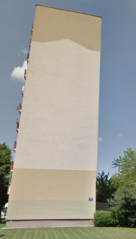 Blok przy ulic Mariana Keniga 1 na którego ścianie szczytowej ma powstać mural upamiętniający 50. ro