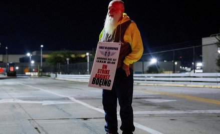 Protest przed fabryką Boeinga w Berkeley w stanie Missouri