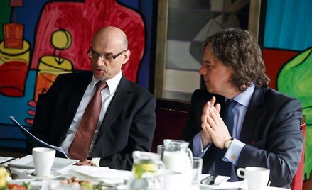 Zarząd Polkomtelu, w tym prezes Jarosław Bauc (z lewej) i wiceprezes Krzysztof Kilian, opowiedzieli 